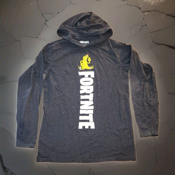 Grays Other - Fortnite Peely Lightweight Hoodie Shirt | Boy’s XL | Charcoal Gray